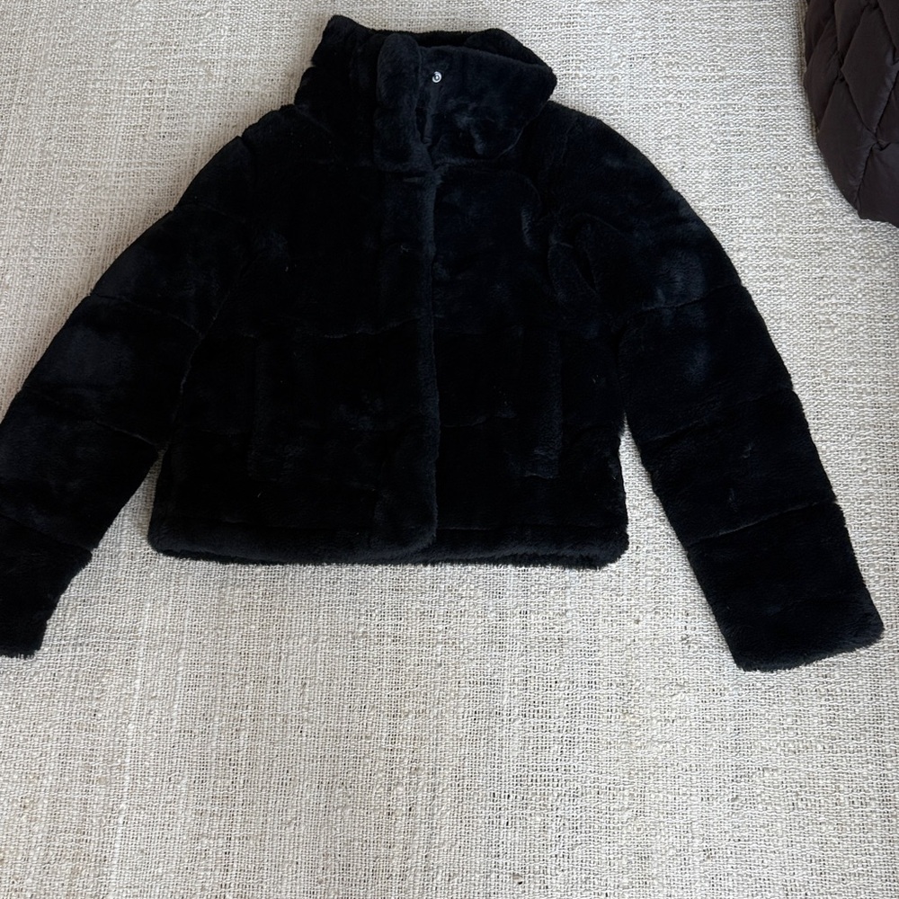 Abercrombie & Fitch Black Faux Fur Puffer Jacket
